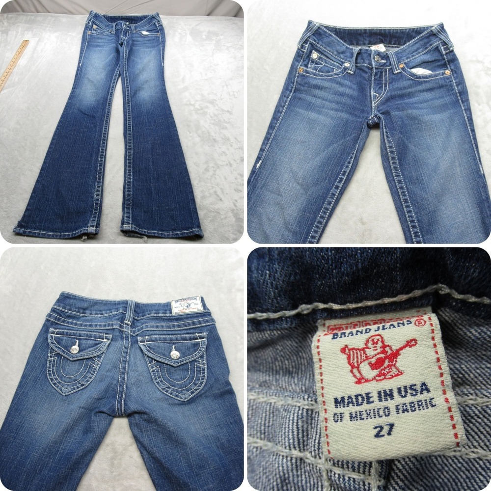 True Religion Becky Low Rise  Flare Jeans - Blue Size 27x32